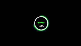 Animated  green color download process video on black background. A stylized animation showcasing a file being downloaded, with progress bar filling up and check mark confirming successful download. - Powered by Shutterstock - Get 15% off with code: PIKWIZARD15