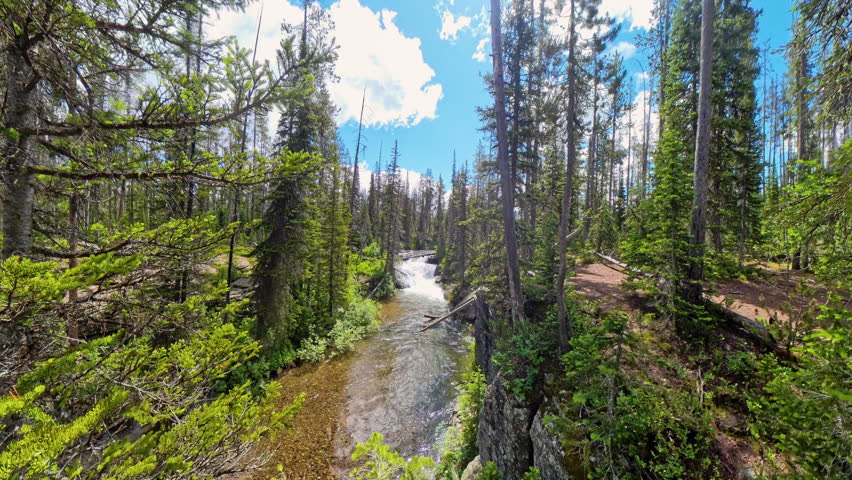 High Angle View of River and Canyon in Yellowstone National Park
