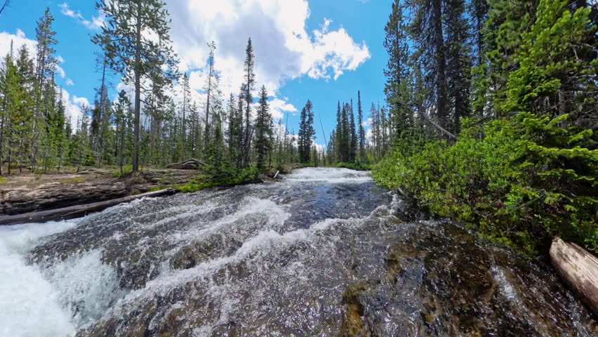 Low Angle of River in Yellowstone National Park