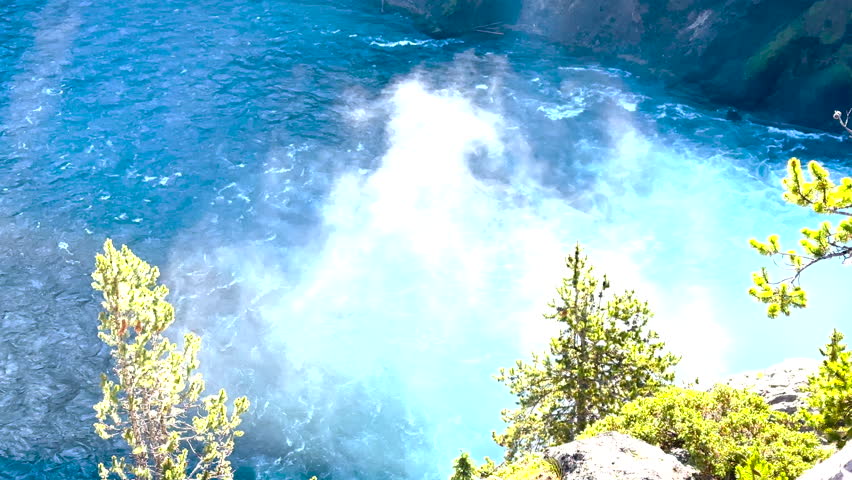 Mist Billows Off of Yellowstone Falls on Summer Morning