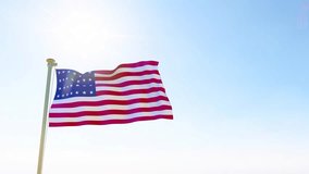 United States Flag Video. Flag of United States waving in the wind, sky and sun background. Flag of the United States. 4K UHD.  - Powered by Shutterstock - Get 15% off with code: PIKWIZARD15