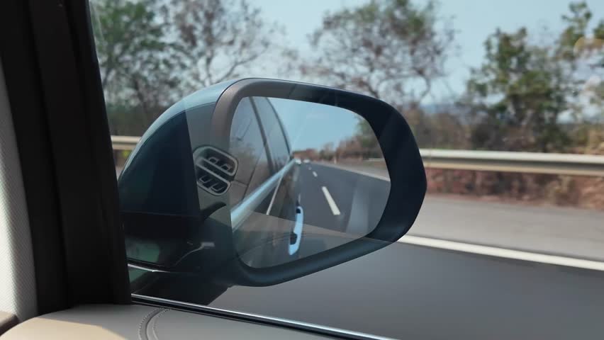 A car drives on a highway in Guangxi, China