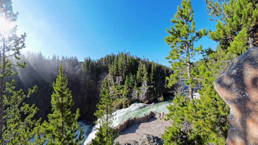 Yellowstone River Pours Over Upper Fall on Summer Morning