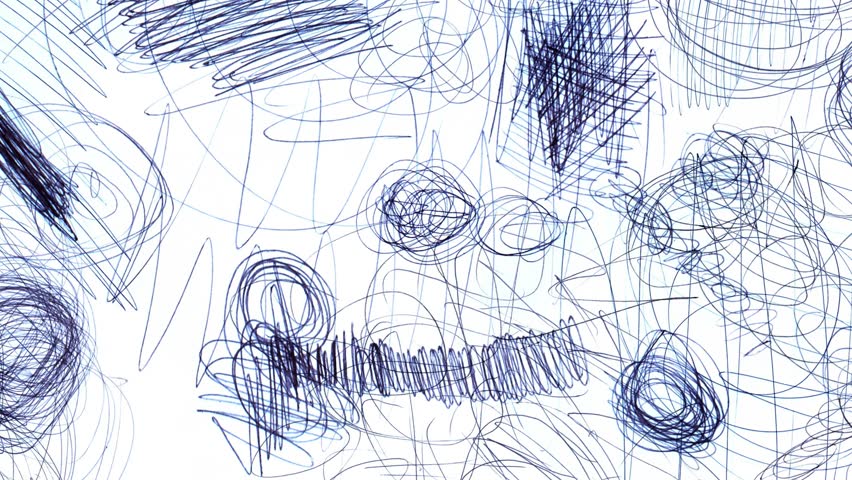 This clip features six different styles of stop-motion animated scribbles, doodles, or handwriting. The textures play at 5 frames per second, and can be looped to last as long as needed. Hand drawn.
