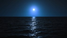 This beautiful scene showcases a truly serene nighttime ocean view, where gentle waves gracefully reflect the soft moonlight, thus creating a calming and peaceful atmosphere that is truly enchanting - Powered by Shutterstock - Get 15% off with code: PIKWIZARD15