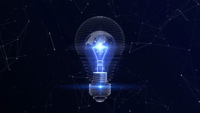Electric light bulb bright polygonal connections on a dark bluebackground.Technology concept innovation artificial intelligence brainstormingbusinesssuccess. - Powered by Shutterstock - Get 15% off with code: PIKWIZARD15