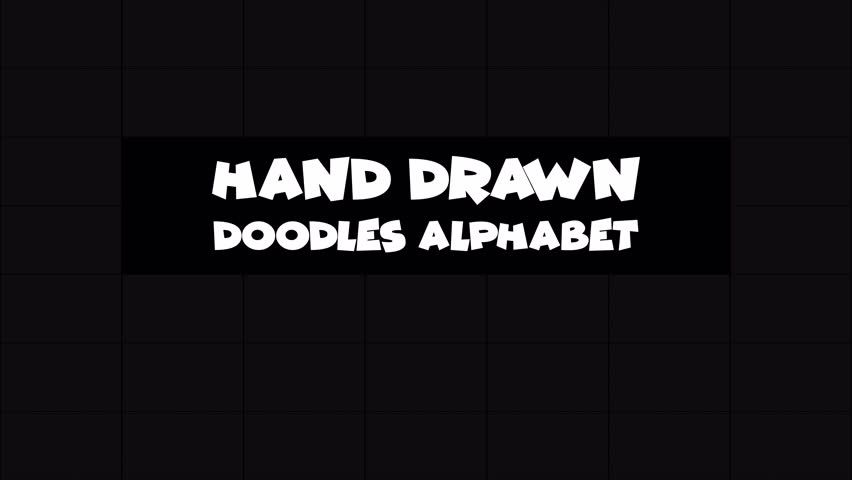 Hand Drawn Doodles Alphabet Motion Graphics Pack is a collection of animated letters and numbers in a pencil-style design. 4K resolution with alpha channel.
