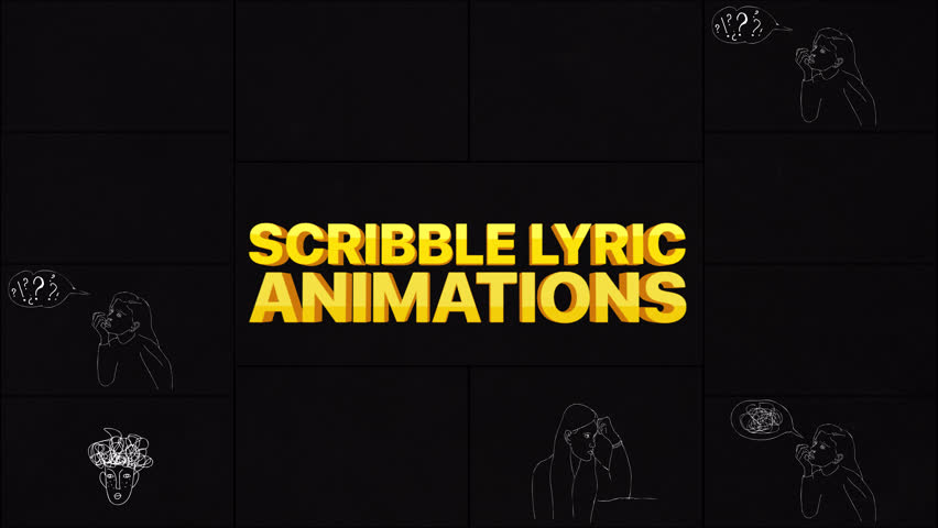 Scribble Lyric Animations Motion Graphics Pack is a creative pack featuring hand-drawn 2D illustrations in a pencil sketch style. 4K resolution with alpha channel.