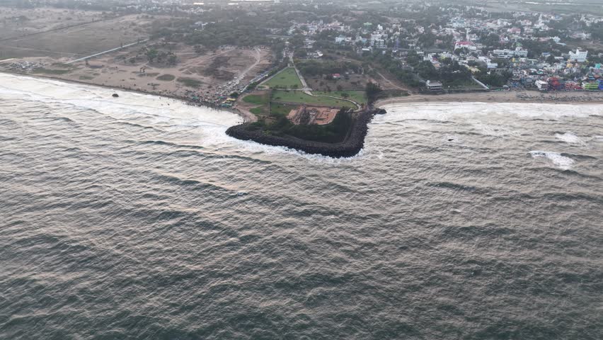 Shore temple, Mahabalipuram Chennai Aerial view
