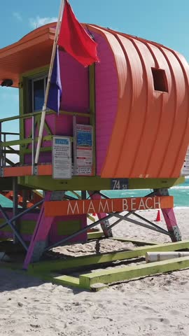 Miami Beach Lifeguard Stand: Colorful Icon