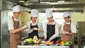 Hands on cooking lessons at culinary training institute. - Powered by Shutterstock - Get 15% off with code: PIKWIZARD15