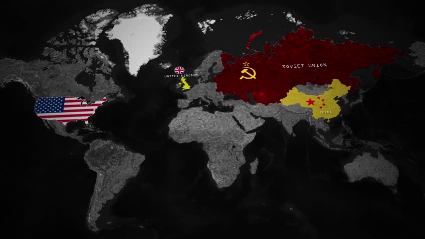 The Union of Soviet Socialist Republics allies map, United states map, United kingdom map, China map