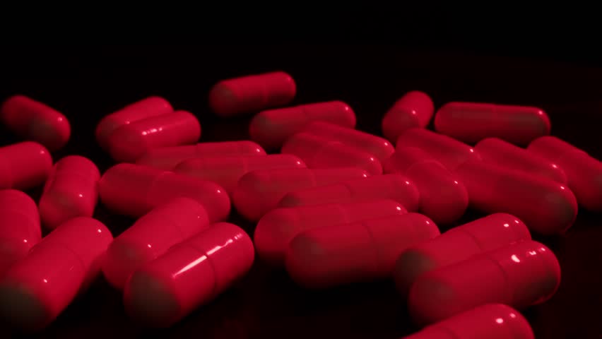 Pills and vitamins macro, Close up view of womans hands holding plenty of different drugs. Painkillers and antibiotics. Healthcare and medicine concept