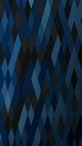 Dark blue pattern of diamond shapes. Animated looped background. Copy space. Vertical video.