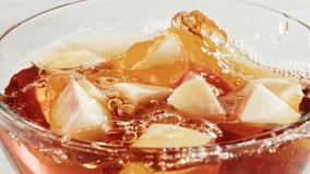 Apple juice or cider is pouring from a bottle into a glass. Fresh drink with apples and pear on an old kitchen table.  - Powered by Shutterstock - Get 15% off with code: PIKWIZARD15