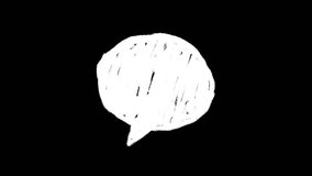 Animation of speech oval bubble cartoon sketch doodle. Hand-Drawn Speech Bubble On Black Background. Cartoon sketch doodle scribble speech bubble. Low frame rate effect. Seamless loop. - Powered by Shutterstock - Get 15% off with code: PIKWIZARD15