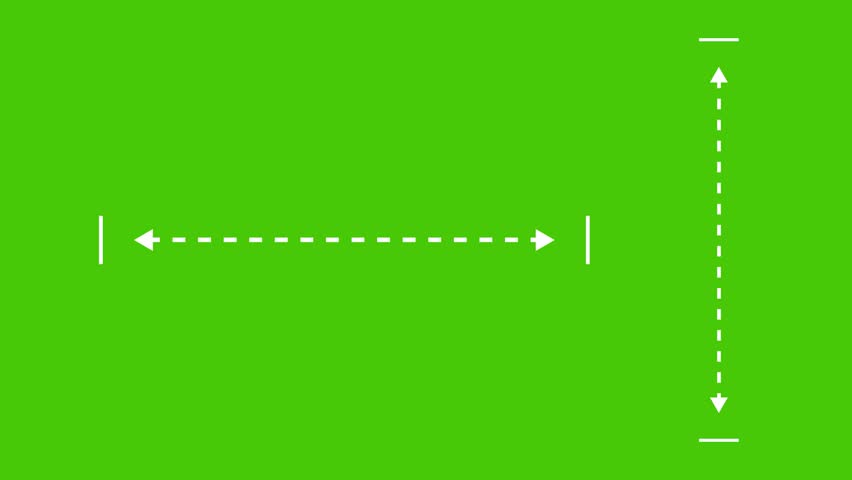 2D Measurement Arrow Animation on Green Screen Background | Vertical and Horizontal Scale Indicator Motion Graphics Clip for Dimension Indicators 