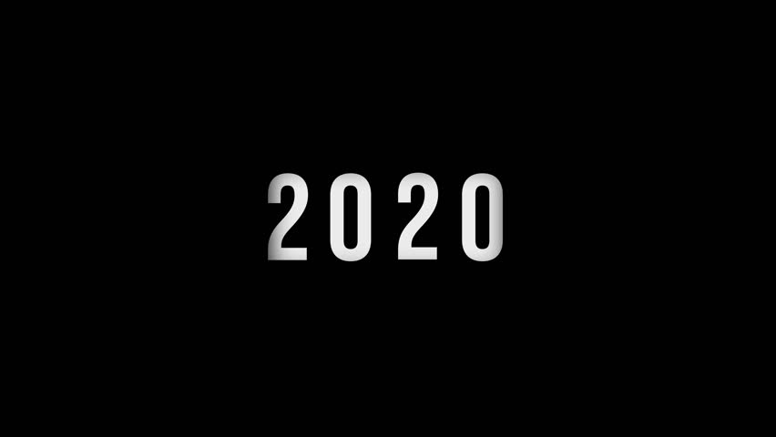 Dynamic scrolling progression timeline animation of 1950 to 2020 years on a 4k black background. Order number from the vertical past into the future era evolution time yearly line