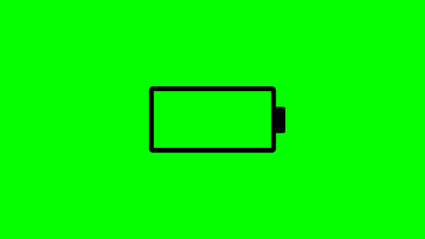 Battery animation on green screen background