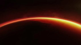 Planet Mars rotating in the dark universe, showing its atmosphere - Powered by Shutterstock - Get 15% off with code: PIKWIZARD15