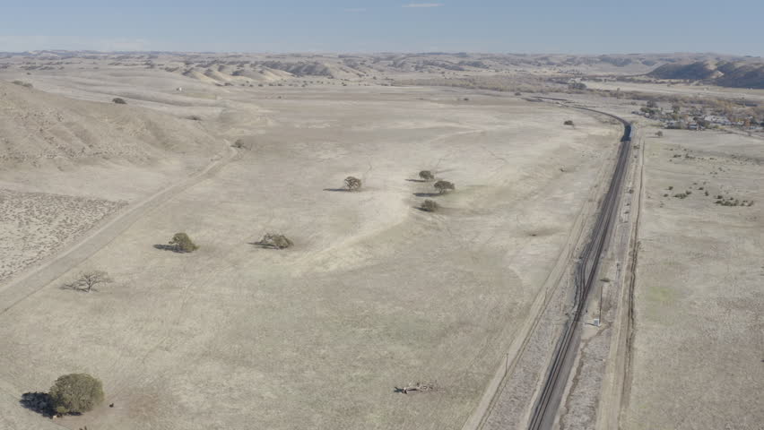 4K drone shot of Amtrak