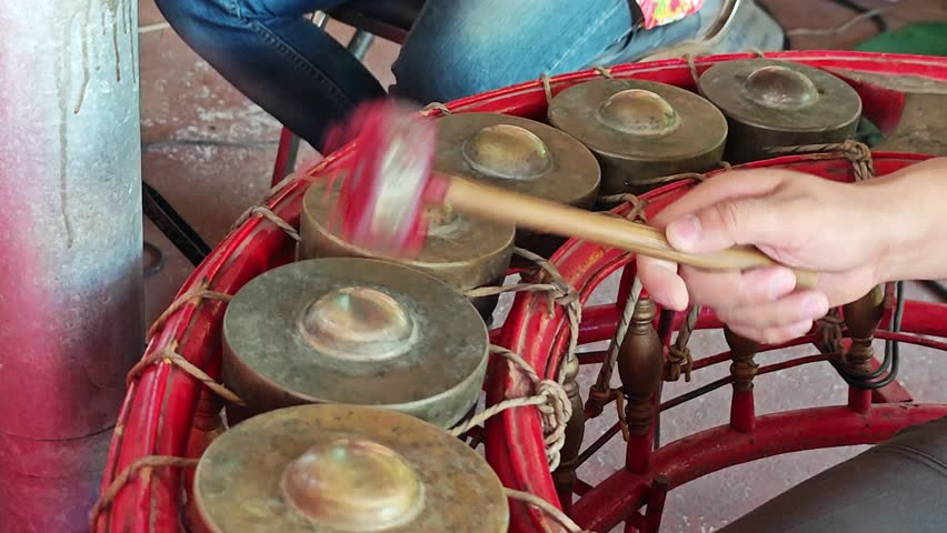 Gong, a Thai musical instrument on a background