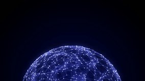 Futuristic blue sci-fi sphere in space. Technology circle a network connection big data. Digital ai background with particles. Abstract frame ball. 3D wireframe geometric sphere. 3D rendering. - Powered by Shutterstock - Get 15% off with code: PIKWIZARD15