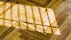 Natural light creates moving shadows of a window on a herringbone parquet floor - Powered by Shutterstock - Get 15% off with code: PIKWIZARD15