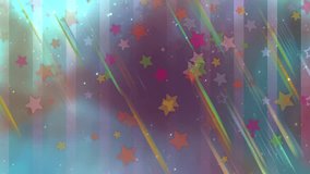 Colorful Striped Stars Floating Motion Background. Colorful and vibrant abstract illustration of stars against a striped and gradient backdrop, evoking a magical and dreamy atmosphere. - Powered by Shutterstock - Get 15% off with code: PIKWIZARD15