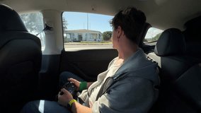 The Passenger Experience During a Tranquil Journey in a SelfDriving Tesla Car Adventure - Powered by Shutterstock - Get 15% off with code: PIKWIZARD15