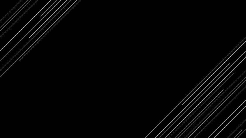 Animation pattern set, seamless loop moving diagonal lines, black and white motion graphics collection for overlay and decorative purposes.