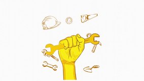 Animated tribute to International Labor Day or May Day, highlighting workers' rights, unity, and social justice. Ideal for activism, labor movement, and educational content.

 - Powered by Shutterstock - Get 15% off with code: PIKWIZARD15