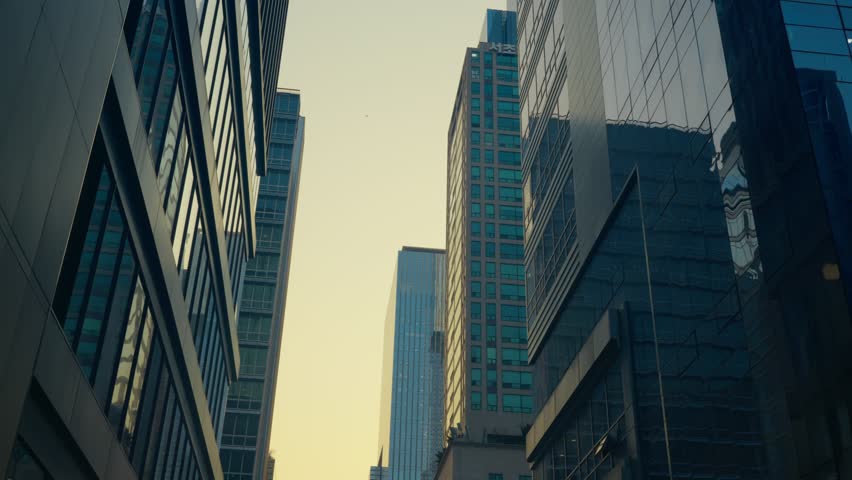 Modern Exteriors Of Skyscrapers In Gangnam, Seoul, South Korea. - wide shot