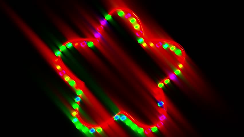 Glowing RGB Flower-Shaped Light Strings with Animated Blur