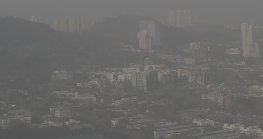 Barve Nagar, Ghatkopar West, Mumbai, Maharashtra, India. Ungraded C LOG 2, Mumbai Metropolitan Region. Aerial View From Airplane Window On View of the Mumbai suburb district. Evening morning sunset