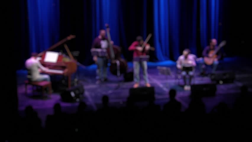 Out of Focus Stage Performance of Jazz and Tango Ensemble