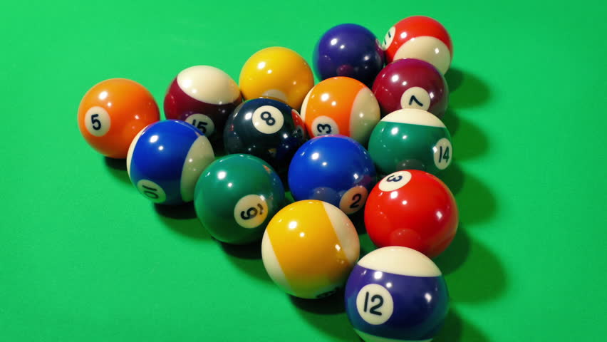 Pool Balls Triangle Moving Shot
