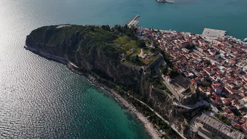 View of Nafplio town and harbour, Peloponnese, Greece