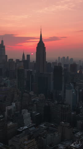Vertical Video of New York City, NYC, Vertical Aerial View Shot