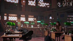 Male student with disability makes exam preparations at the university library, girl helping him to reach the desk. Wheelchair user studying with academic paperwork for scholarship. Camera B. - Powered by Shutterstock - Get 15% off with code: PIKWIZARD15