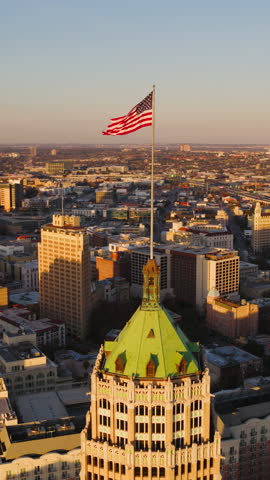 Vertical Video of San Antonio, USA, Texas, Vertical Aerial View Shot
