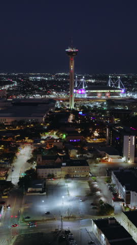 Vertical Video of San Antonio, USA, Texas, Vertical Aerial View Shot