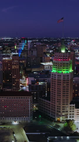Vertical Video of San Antonio, USA, Texas, Vertical Aerial View Shot