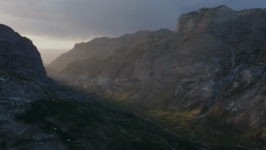Sunset down the valley of the Ruby Mountains of Nevada.