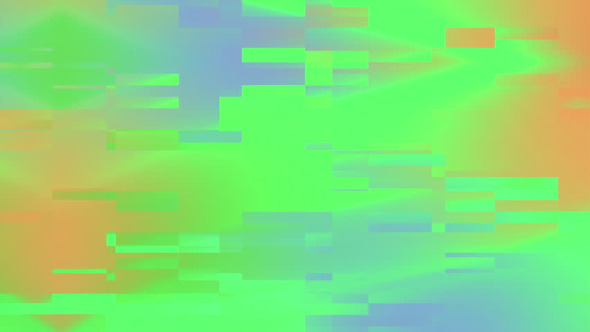 Green blue and orange glitch gradient with rectangular shapes 4k background animation