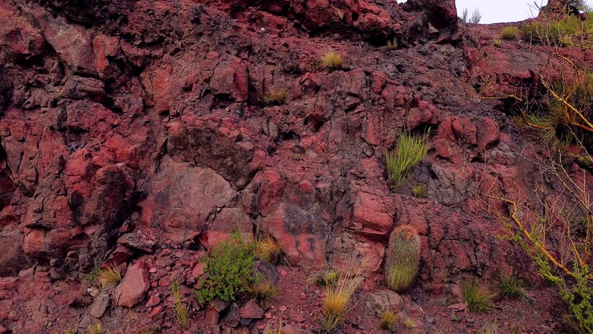 Aerial view of the lake in Valle Grande, Mendoza, Argentina.