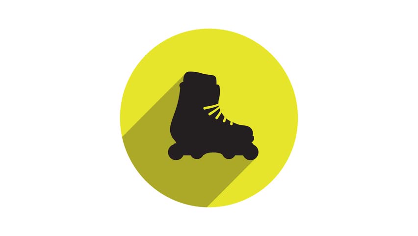 Aggressive roller skates icon. Motion graphics 4k