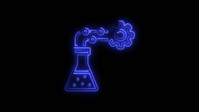 Neon style science lab with gear animation on black background - Powered by Shutterstock - Get 15% off with code: PIKWIZARD15