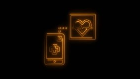 Digital healthcare technology neon glow smartphone heartbeat monitoring - Powered by Shutterstock - Get 15% off with code: PIKWIZARD15