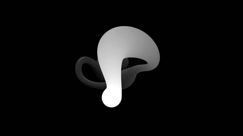 looping 3d animation, intro of an abstract morphing shape, isolated on grey background